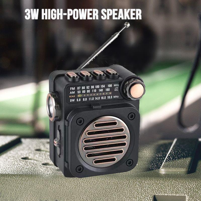 Mini multifunkční rádio, vícepásmový FM/AM/SW, malý reproduktor s funkcí Bluetooth/TF