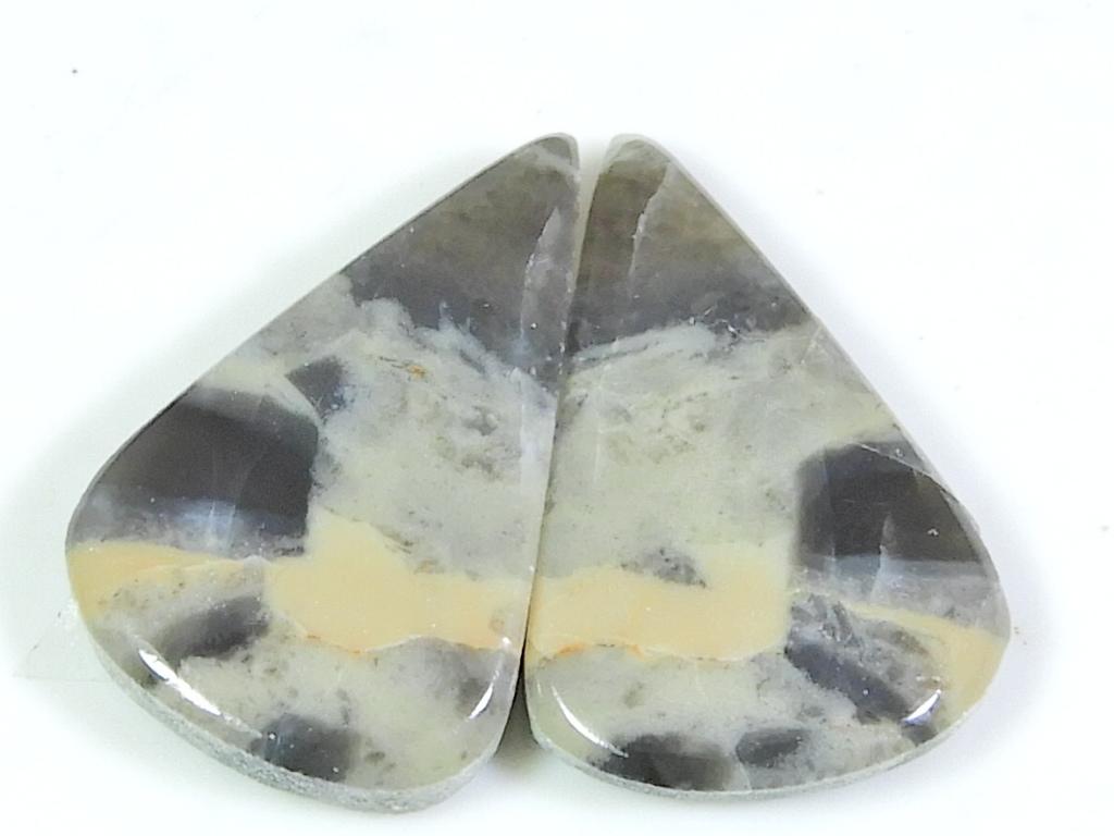 Natural Puff Jasper Matched Pair Pear Cabochon Loose Gemstone 15X23X03 MM SK-275