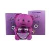 Custom Engraved Name Necklace Teddy Bear Eternal Rose Gift Box with Rotate Rose Jewelry Box for Girl Valentines Christmas Gifts