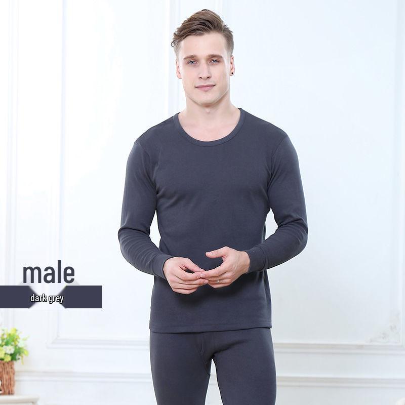 Men s Pure Cotton Autumn Long Johns Set - Medium, Warm, Thin, Round Neck, Antibacterial. XXXL