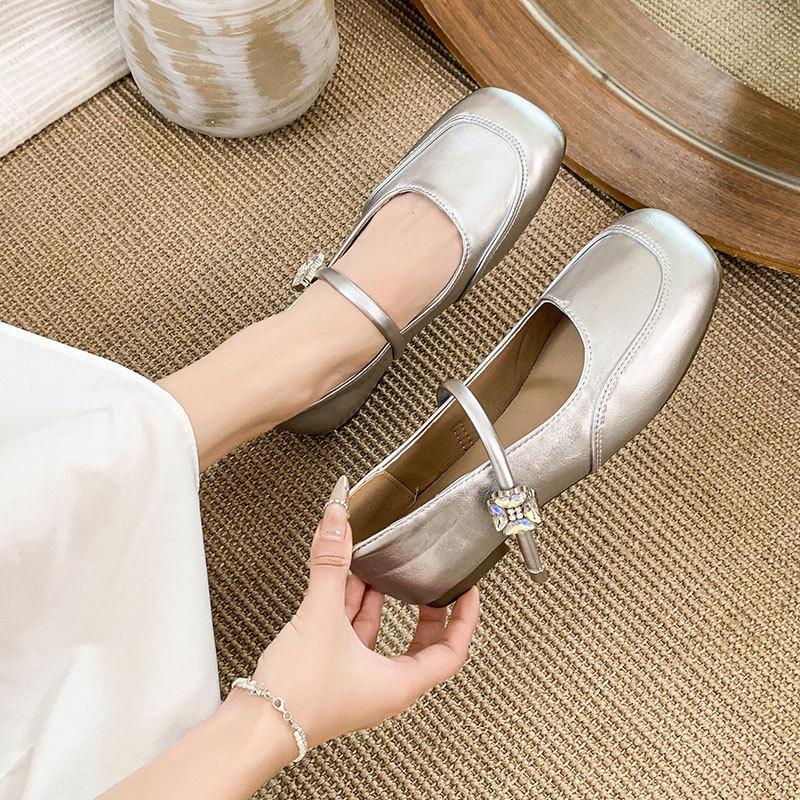 Popular Beautiful Mary Jane Shoes Women's Summer 2025 New Models with Skirts, Fashionable Temperament, Advanced Not Tired Feet, Flat Shoes