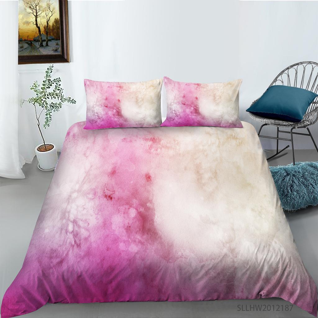 Watercolor Splashing Ink 3D Digital Printing Quilt Cover Pillowcase Two Or Three-Piece Set Polyester