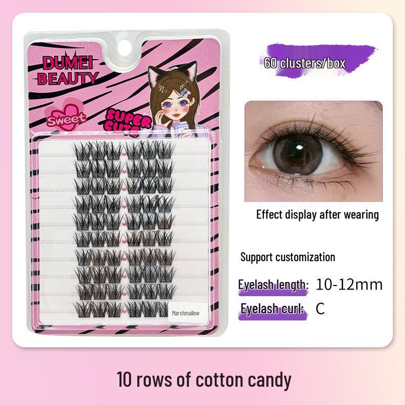 10-Row Autumn Leaf & Sunflower Faux Eyelashes - Flat, Glue-Free
