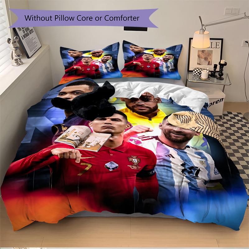 3Pcs Global Soccer Stars Bedding Sets For All Sizes New 3D Printed Bed Cover Comforter Duvet Cover Pillowcase Bedroom Decoration