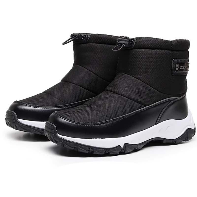 

Зимние теплые сноубутсы для мужчин, уличные противоскользящие водонепроницаемые ботильоны до щиколотки для мужчин, удобные походные ботинки средней высоты, обувь с меховой подкладкой 46