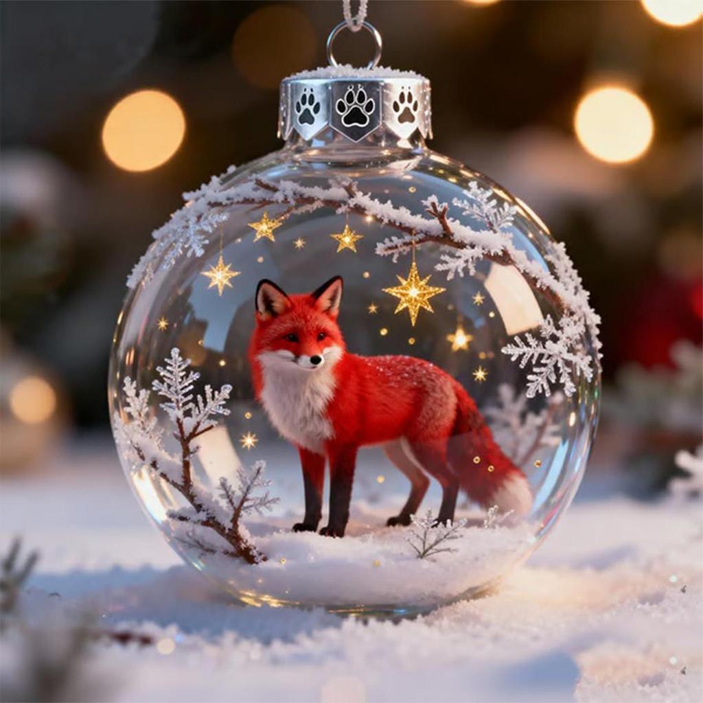 Christmas Balls Ornaments 3D Animal Ball Festive Decoration Holiday Decor Pendant Ornament for Wall Study Office Wreath Mantel