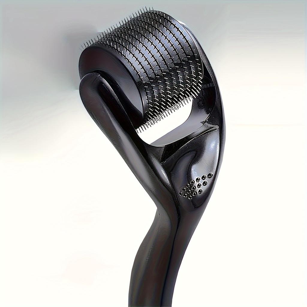 1pc Stainless Steel Black Facial Roller,0.25mm Precision Massager, Gentle Exfoliating Tool, Ideal Gift for Skincare Daily Use