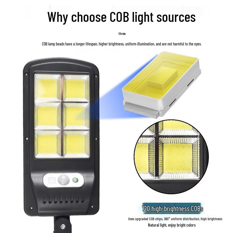 NuFeng Large 6-COB Solar Street Light with Remote (3-Pack)