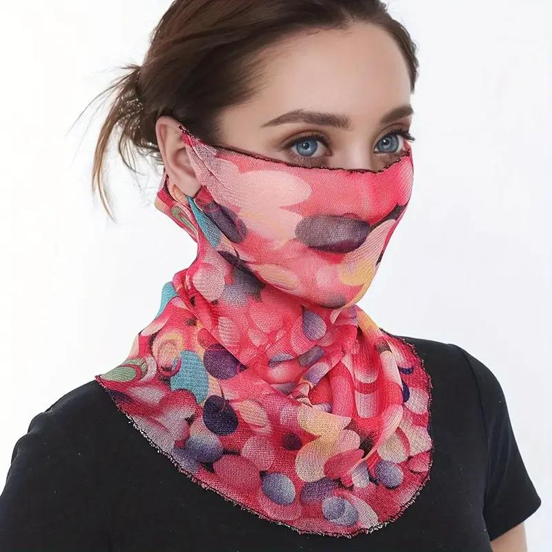 Hanging Ear Scarf for Women Versatile Sun Protection Neck Cover for Spring and Summer Small Scarf