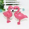Cartoon Flamingo LED Flashlight Sound Keychain Key Ring Bag Hanging Pendant Gift