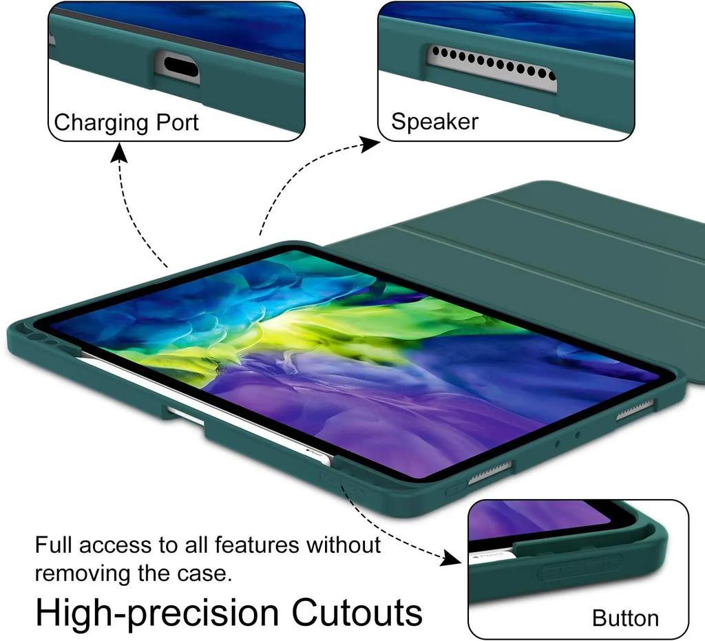 Pour iPad Pro 11 13 Support de charge pour crayon Housse iPad A16 11ème 10ème 10.9 Air 5 Air 4 Étui Aimant Funda Coques