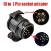 13 To 7 Pin Plug Adapter Trailer Connector 12V Towbar Towing Waterproof Plugs Socket Adapter Protect Connections