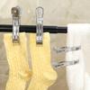 Stainless Steel Clothespins Heavy Duty Anti-slip Drying Clip Kitchen Food Bag Sealing Clips for Clothes Socks Cabinet Organizer