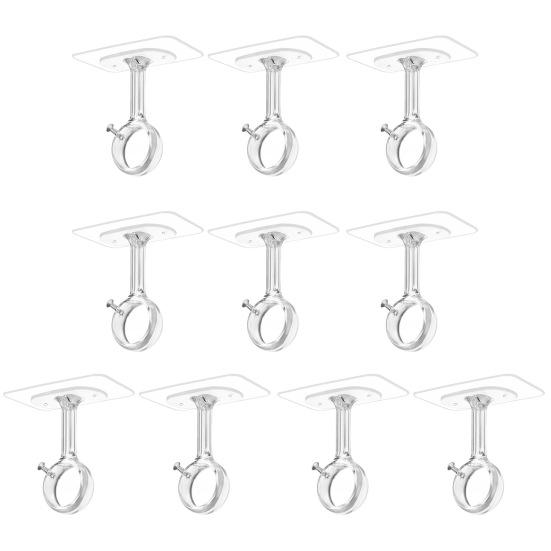 Curtain Rod Holder Brackets Strong Load-bearing Adjustable Simple Installation Ceiling Mounted Self Adhesive Curtain Rod Hooks