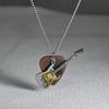 A Vintage Guitar Pick and Guitar Pendant Necklace Punk Rock Metal Jewelry for Men and Women