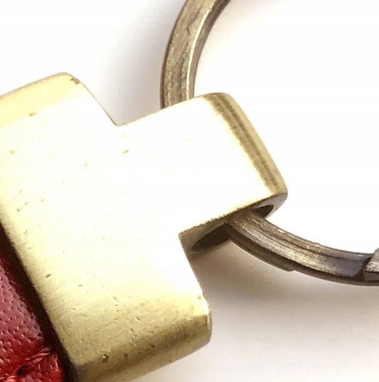 Red Leather Keychain - Peterson