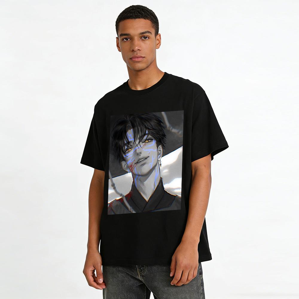 Jujutsu Kaisen Fushiguro Megumi Domain Expansion Print T-shirt Unisex Anime Streetwear Top Pure cotton T-shirt