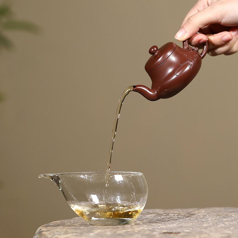 Chinese Yixing Purple Clay Teapot Handmade Tea Pot Small Capacity Kettle Beauty Tea Infuser Zisha Tea Set Household Teaware 80ml