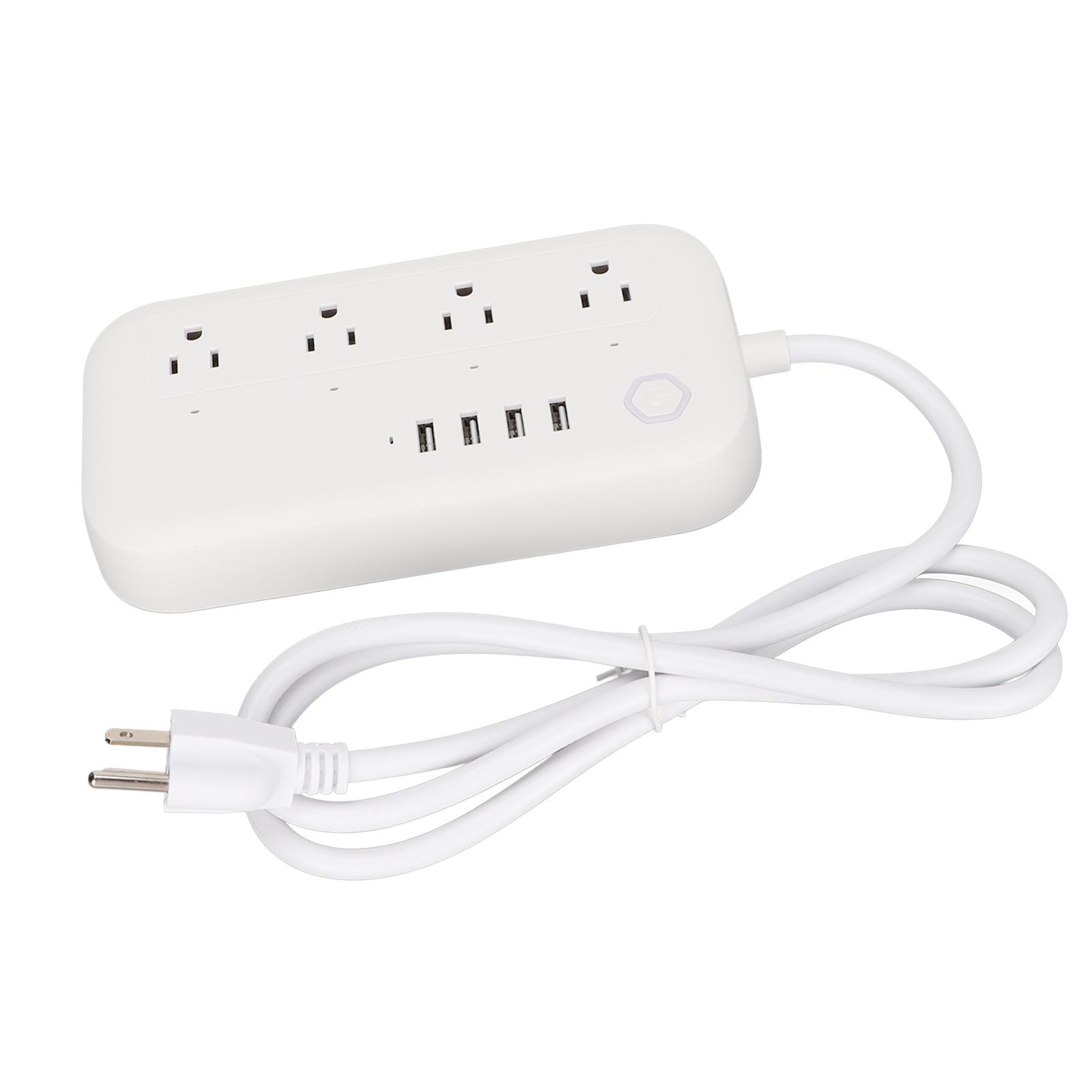 

Розумна мережева планка 4 розетки змінного струму 4 USB-порти Швидка зарядка Увімк./Вимк. Таймер Безпечний ABS Розумний захист від перенапруги US Plug