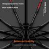 Fully Automatic 144-Rib Premium Light Luxury Wooden Handle Umbrella Black Glue UV-Resistant Windproof Folding Parasol Rain Gear