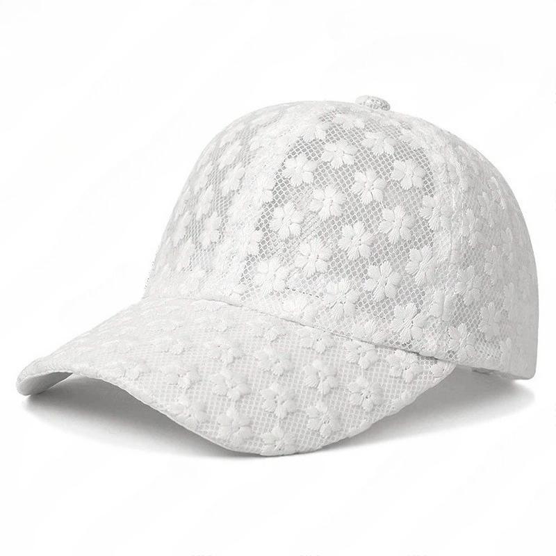 

Summer Fashion Women S Lightweight Office Lady Lace Baseball Cap With Embroidered Flowers And Mesh Ventilation Sun Hat