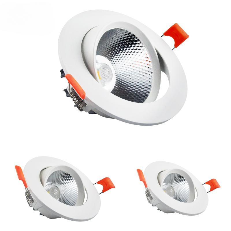 Dimmable LED Downlights 7W 9W Spot Lights 12W 15W AC90V-260V 5W 18W 24W COB Chip Recessed Ceiling Lamps For Home Illumination