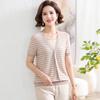 Women's Striped Ice Silk Knit T-shirt