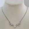 Korean Style Elegant Deer Antler Heart Necklace for Women with Shiny Zirconia