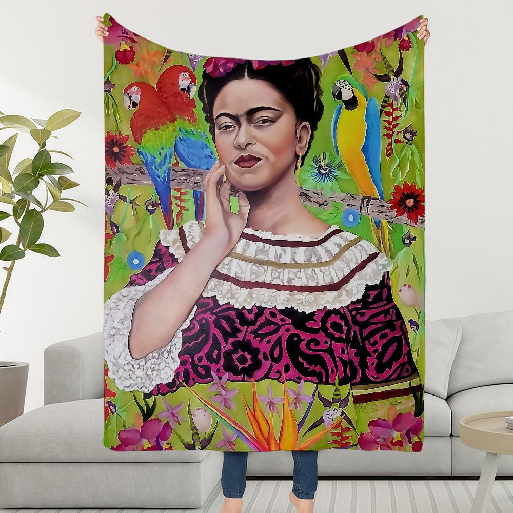 Blanket F-FridaS-ES Throw Super Cosy Plush Living Room Sofa Artwork Couch K-KahloS-ES Childish Birthday Gifts