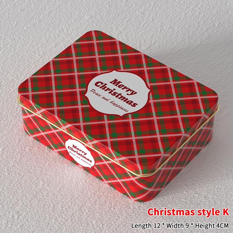 Christmas Transparent Window Tin Box Cookie Candy Tinplate Chocolate Storage Box With Exquisite Lid Christmas Gift Packaging Box