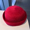 Vintage Modehut mit Krempe Chenille Medizinboxhut Atmosphärischer Lockenhut Temperament Vermieterhut Matrosenhut