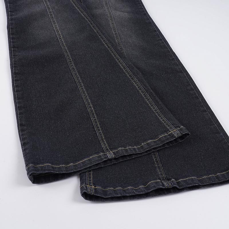 Women's 2026 Spring Retro Micro-Flare Black Jeans: Slimming, Body-Shaping, Low-Rise Long Pants