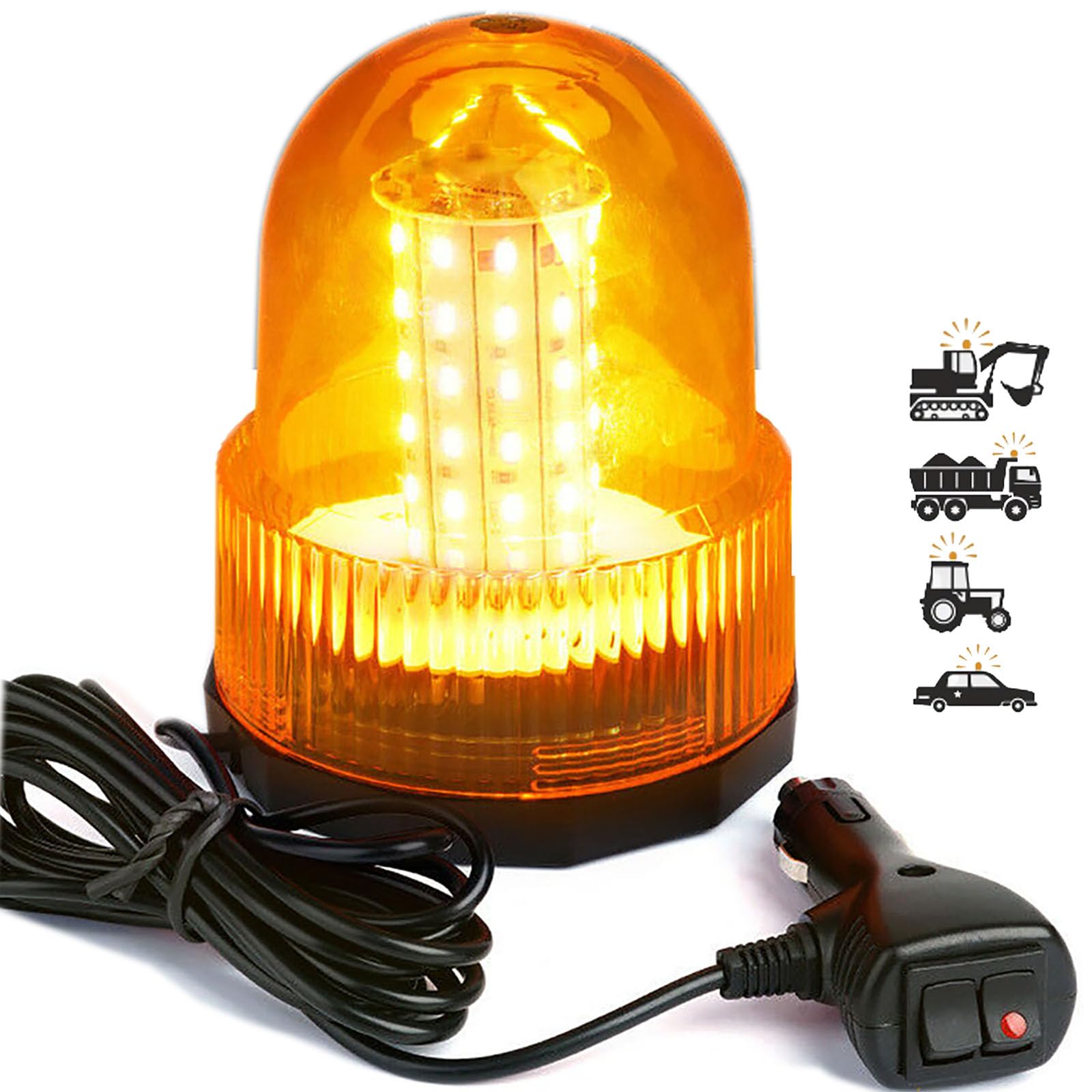 

Waterproof Rotating Flashing LED Warning Construction Warning Work Yellow Rotating Emergency Flashing Signal Emergency Car Flashlight Strobe Powerful