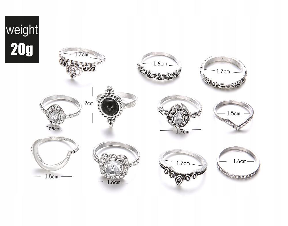 Silver Retro Punk Boho Ring Set 91