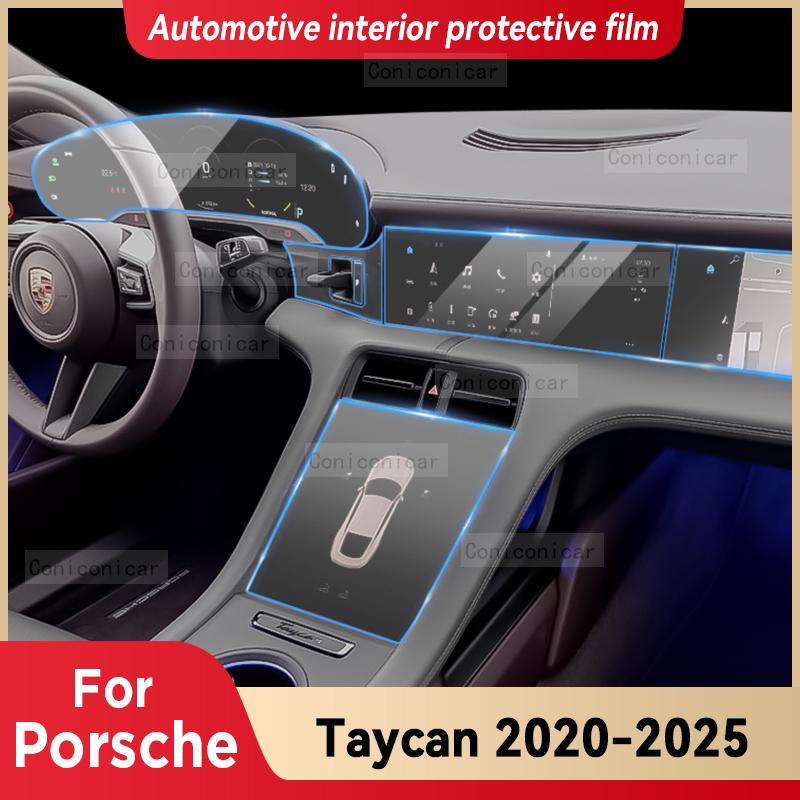 Per PORSCHE Taycan 2025 Console Centrale Interno Auto Cruscotto Strumenti Pellicola Protettiva Adesivo Antigraffio