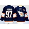 Mens Retro Ice Hockey Jersey Custom Embroidered 97 99 McDavid Gretzky Style Cotton Blend Training Shirt