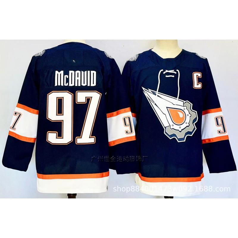 Mens Retro Ice Hockey Jersey Custom Embroidered 97 99 McDavid Gretzky Style Cotton Blend Training Shirt