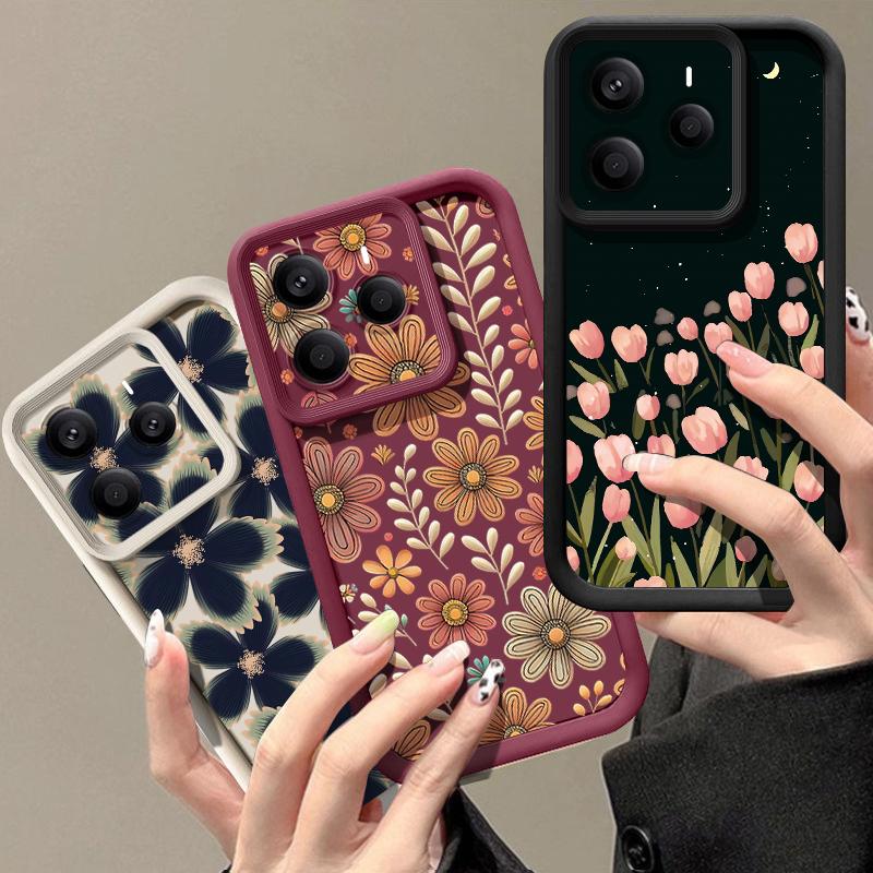 Rose Flowers Patterned TPU Phone Case For Xiaomi 14T Pro 13T Pro Shockproof Soft Silicone Back Cover Fundas For Xiaomi 14T 13T