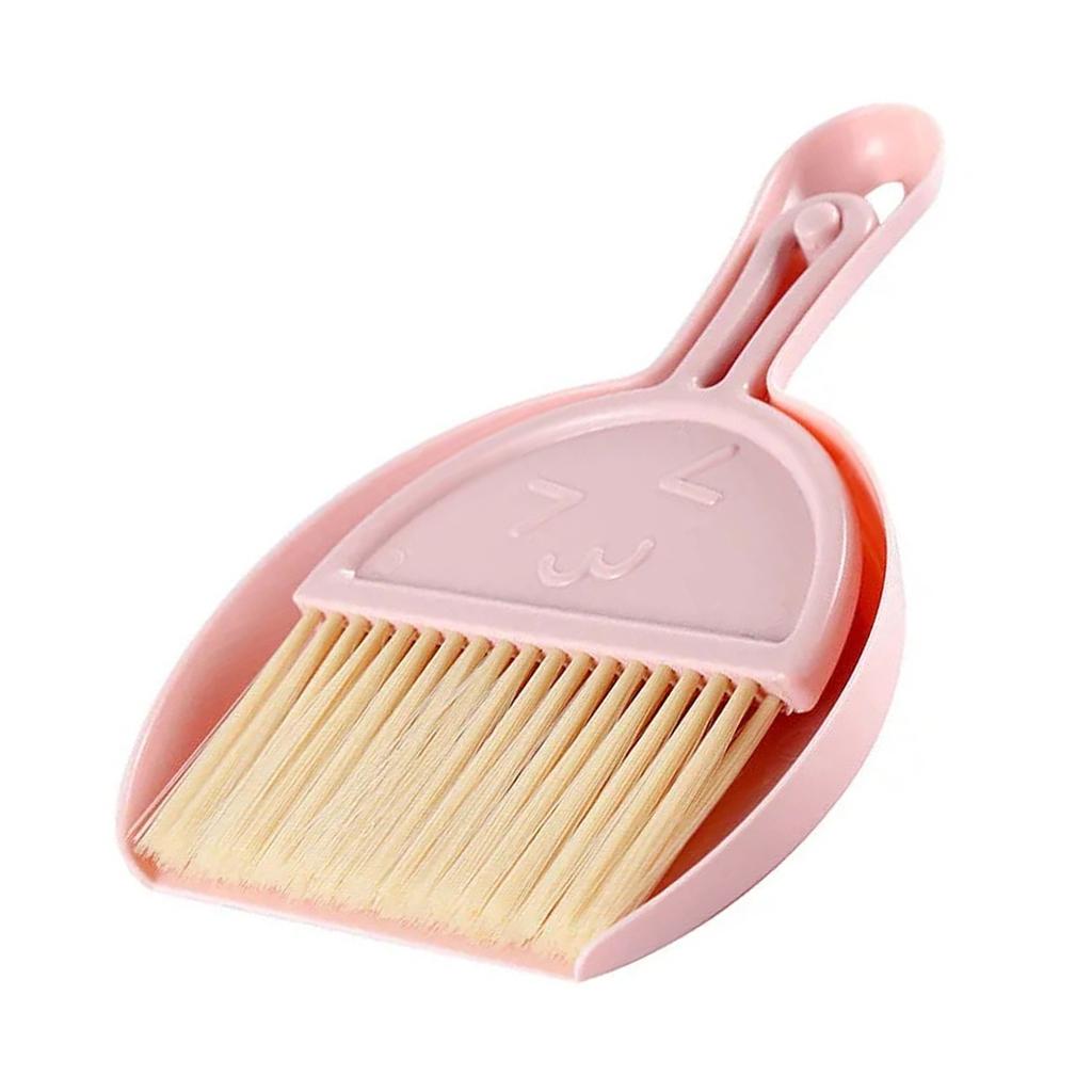 Small Broom Dustpan Set for Home Mini Dustpan Brush Set Handheld Hangable Whisk Broom for Table Countertop Key Board