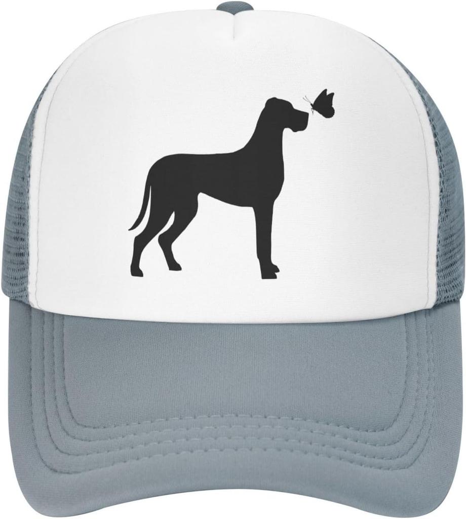 Great Dane Butterfly Mesh Trucker Cap Polyester Outdoor Adjustable Snapback Hat for Men Women