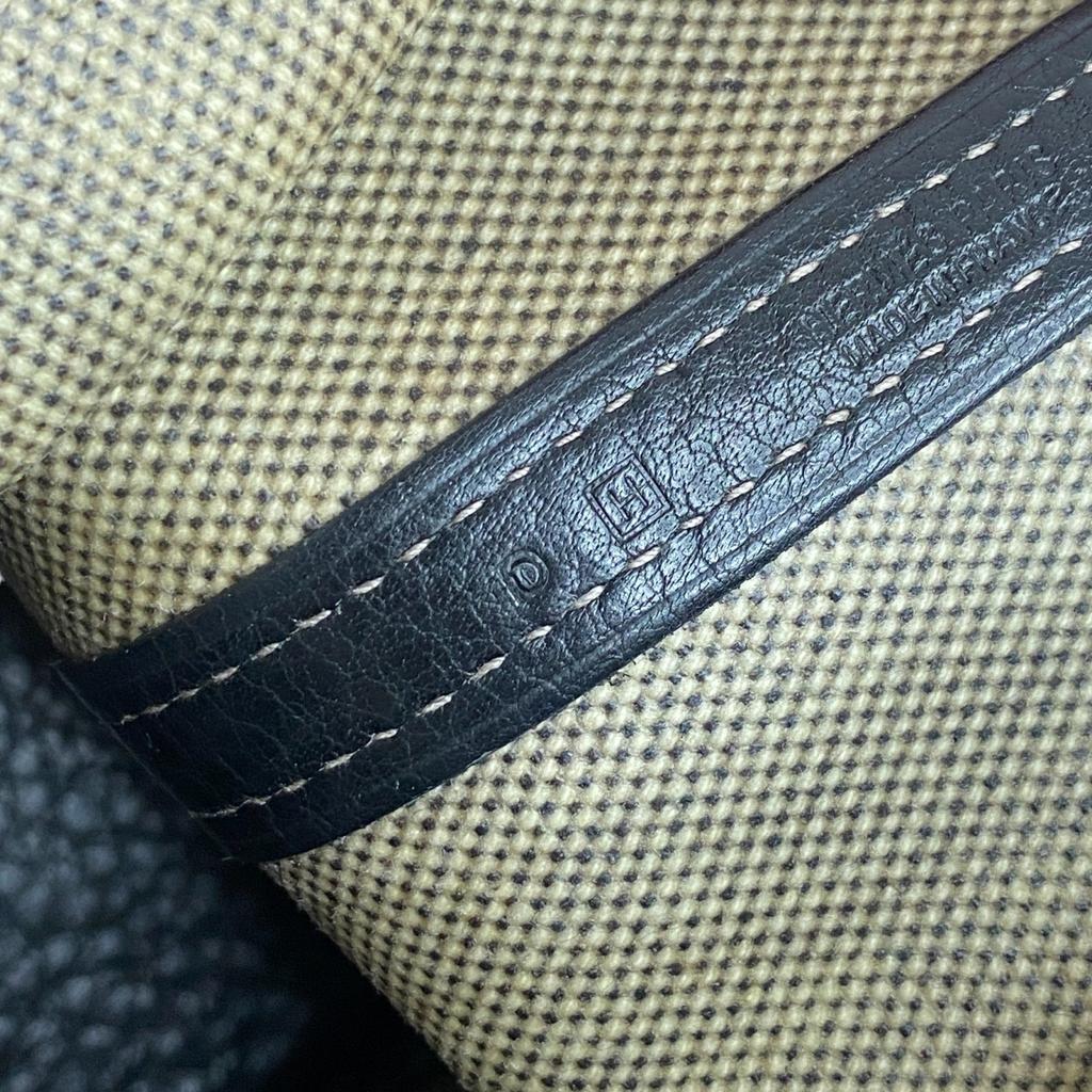 Used HERMESShoulder Bag Ivory/Navy Canvas/leather Women