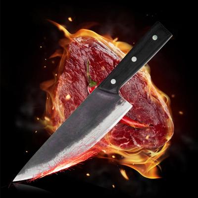 8.2 Inch Handmade Whole Tang Camping Serbian Chef Forged Sliced Kitchen Butcher Knife with Knife Set