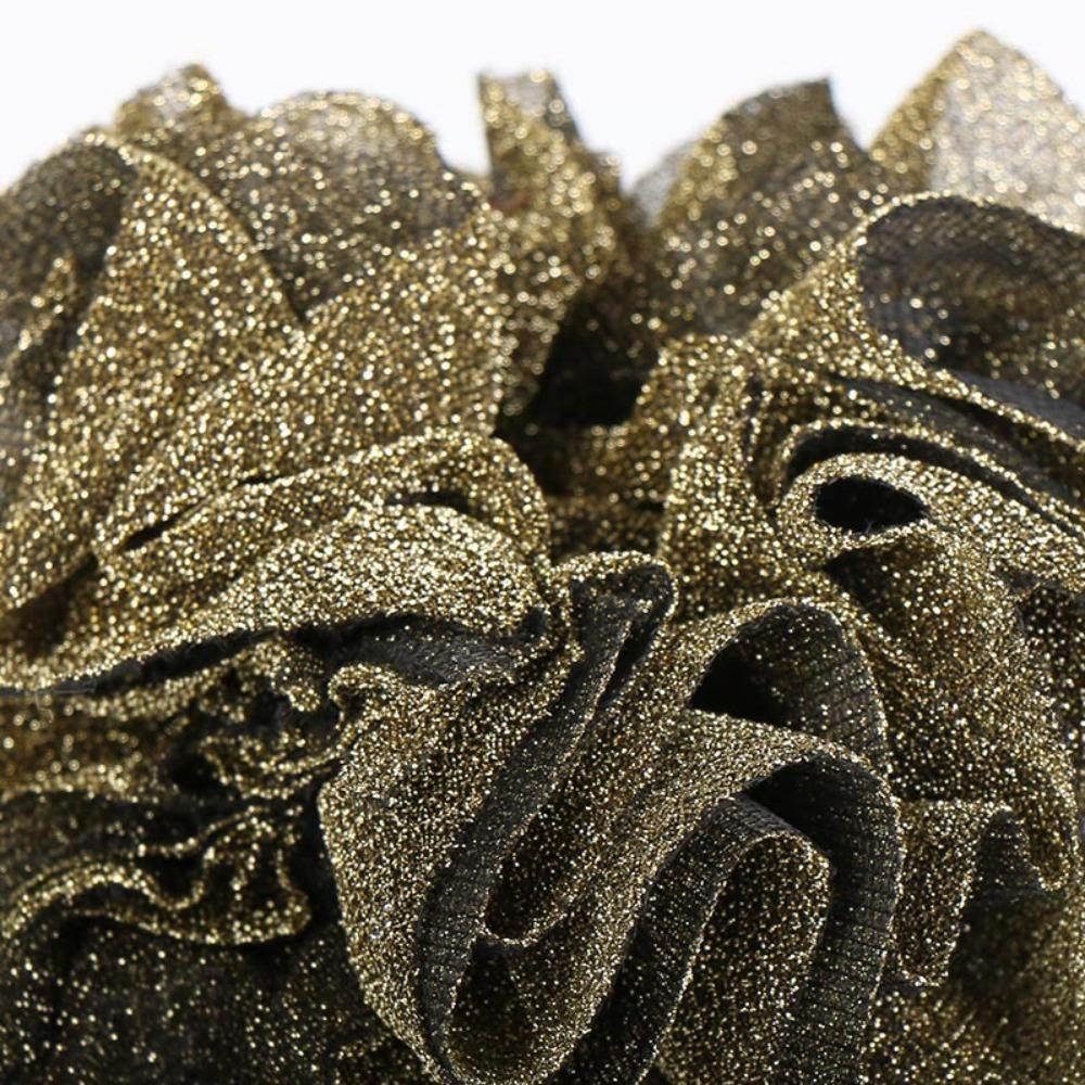 Golden Velvet Elastic Shiny Velvet Fabric Hair Ring Headwear Elastic Rubber Bands  Hair