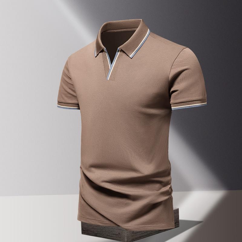 POLO Shirt Men's Summer Fashion Ice Silk Quick Drying Short Sleeved T-shirt Solid Color Loose Business Collar Pure Cotton Top