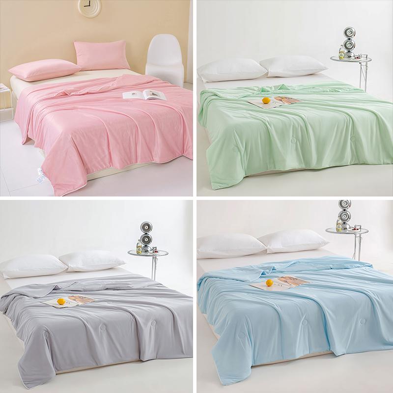 Double Sides Cooling Blanket for Bed Silky Air Condition Comforter Lightweight Cooled Summer Quilt with Cooling Fabric Home