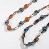 Boho Style Flowers Weaving Knotted Ethnic Style Handmade Wooden Beads Women's Belt Leisure Vacation Style Beautiful Waist Rope