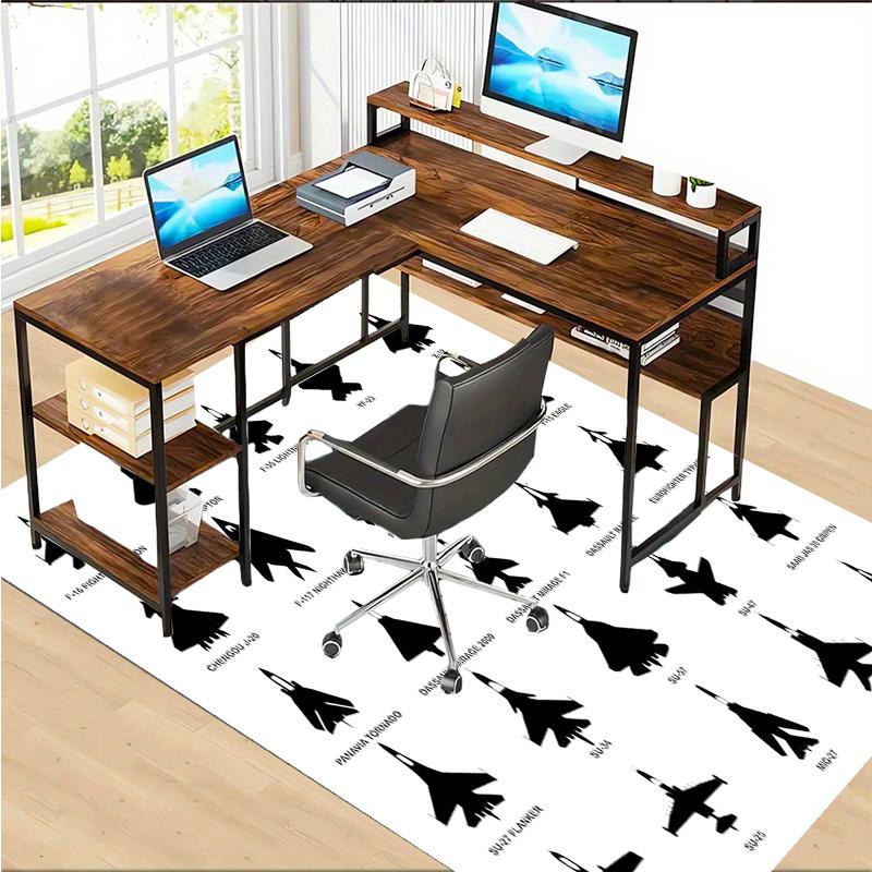 Aircraft Polyester Carpet, Soft Indoor Mat for Office Chair, Living Room, Computer Desk - Decorative Home Office Rug Design