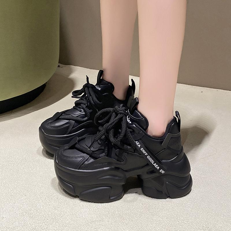 Fashion Aphixta 2024 Sneaker Boots Height Increasing Women's Shoes Platform Chunky Sole Fashion Boots Thick Sole Lace Up Shoes Woman