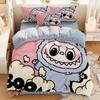Schattig bubu beddengoed 2/3-delige slaapkamerset, kindercadeau tieners volwassene microvezel tweepersoonsbed dekbedovertrek met rits kamerdecor