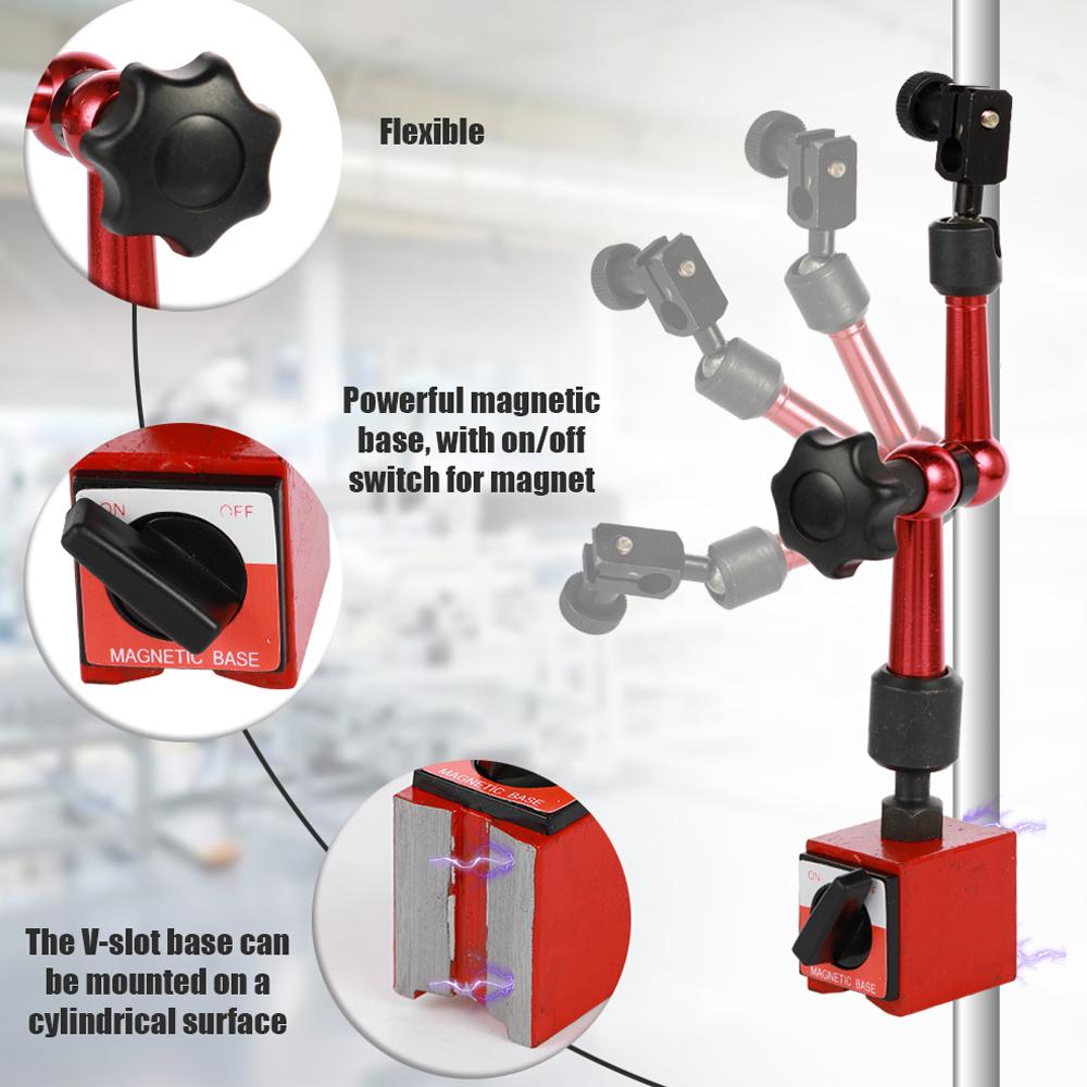 Shockproof Waterproof Leverage Dial Indicator and Mini Flexible Magnetic Base Holder Bracket Tool Kit